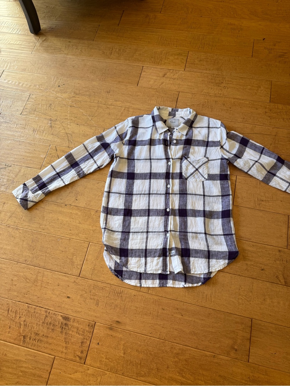 Rails Womens lightweight White and Purple Button-Down Shirt